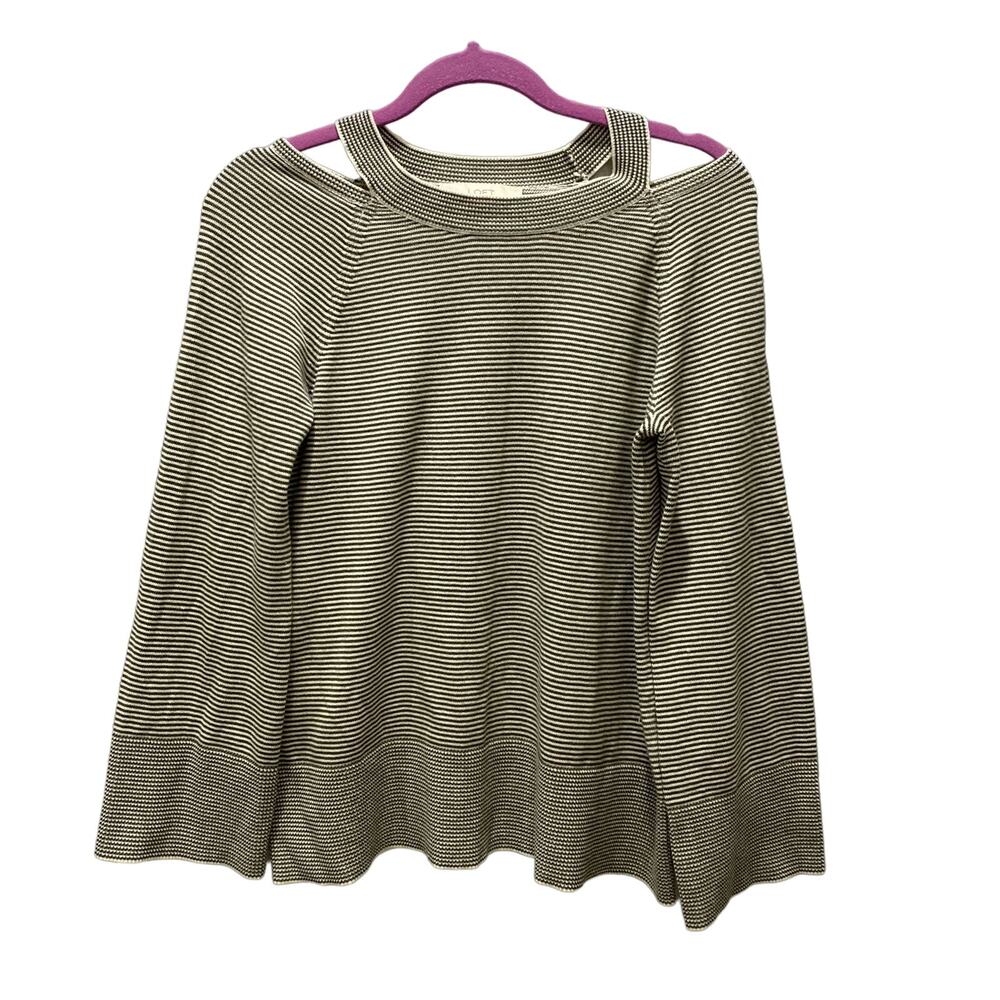 Loft Knit Striped Cold Shoulder  Top Size XS